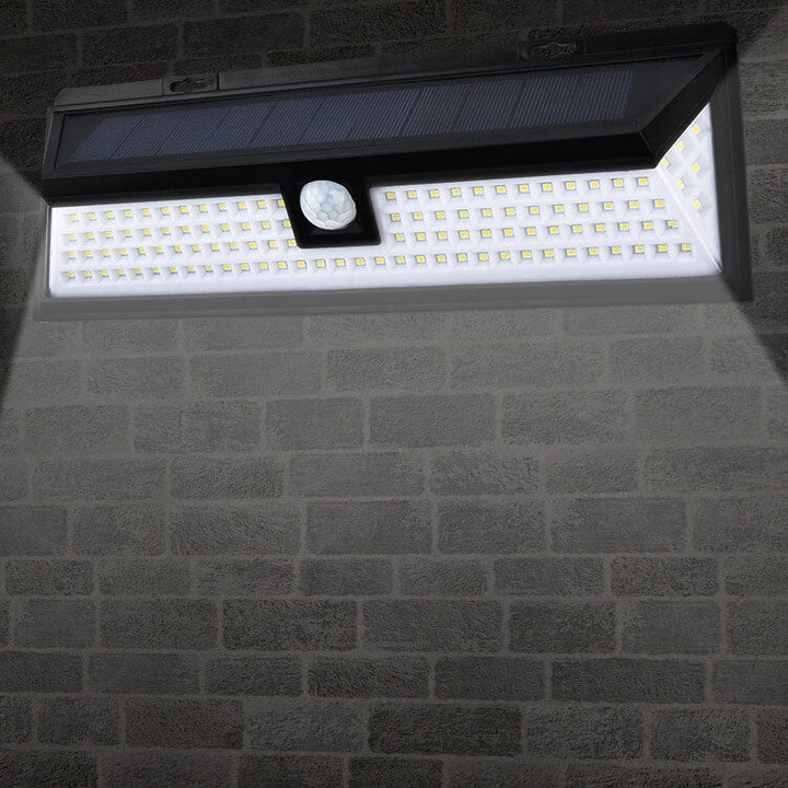 Modern Black Rectangular Human Sensor Solar Waterproof Outdoor Garden LED Wall Light | Bowlift