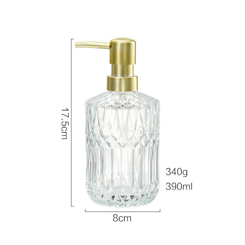 BowLift | CrystalFoam Glass Soap Dispenser | Diamond Pattern Design | Elegant Storage for Soap | Modern Bathroom Decor