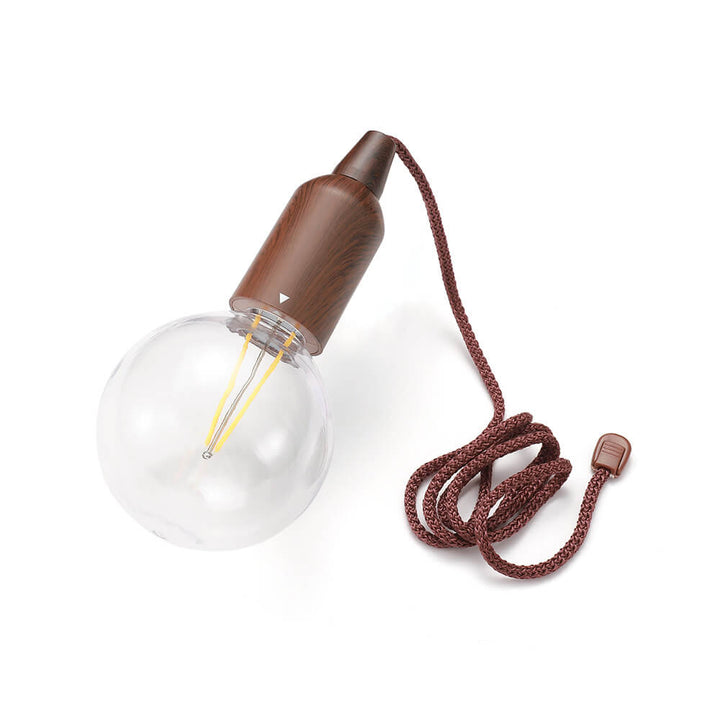Retro Portable Waterproof Wood Round Cone Battery USB 1-Light Camping Outdoor Light | Bowlift