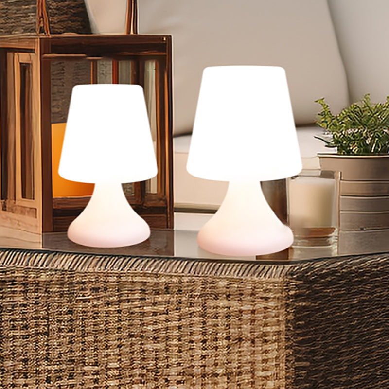 Modern Minimalist PE Cup Shape USB LED Table Lamp Night Light For Outdoor Patio | Bowlift