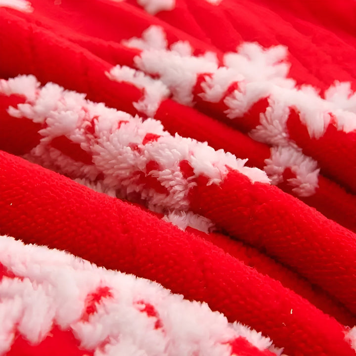 Soft fleece Bowliftanket with snowflake pattern – Cozy & warming | Perfect for sofa and bed | Bowlift