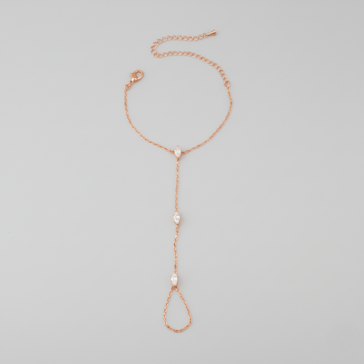 BowLift | Adjustable Finger Ring Bracelet made of Stainless Steel with Crystals