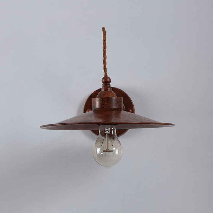 Contemporary Industrial Waterproof Metal Plate Bowl 1-Light Wall Sconce Lamp For Outdoor Patio | Bowlift
