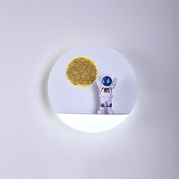 BowLift | Contemporary Creative Iron Resin Round Astronaut LED Wall Light Lamp for Bedroom