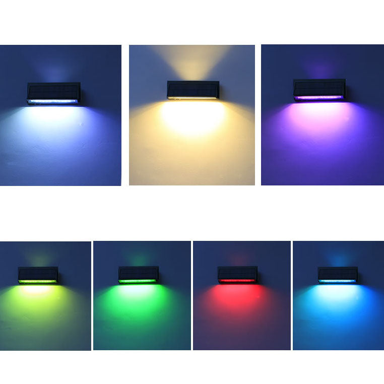 Outdoor Solar Waterproof Rectangular Slant LED Patio Wall Sconce Lamp | Bowlift