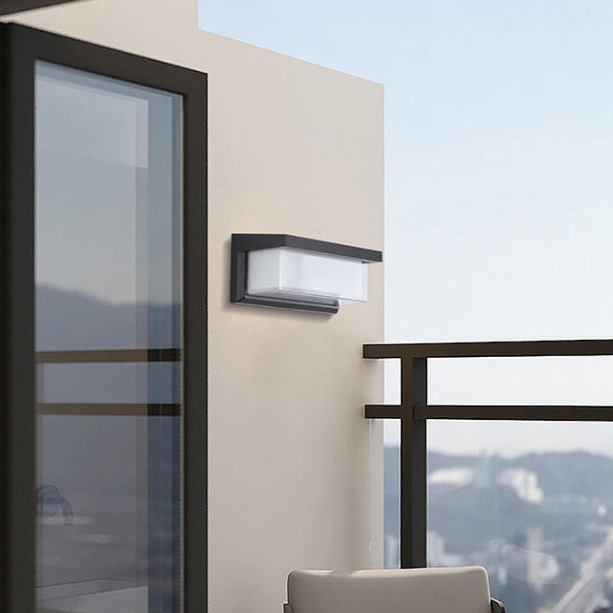 Modern Minimalist Solar Rectangle PC LED Outdoor Wall Sconce Lamp For Outdoor Patio | Bowlift
