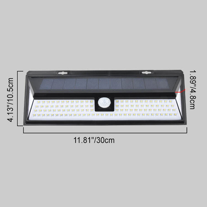 Modern Black Rectangular Human Sensor Solar Waterproof Outdoor Garden LED Wall Light | Bowlift