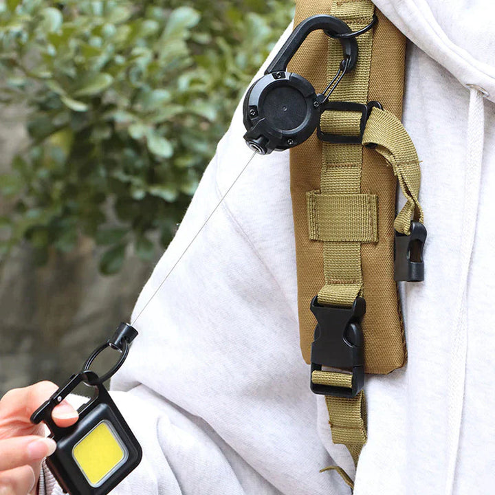 Automatic retractable key holder made of wire rope for outdoor use | Bowlift