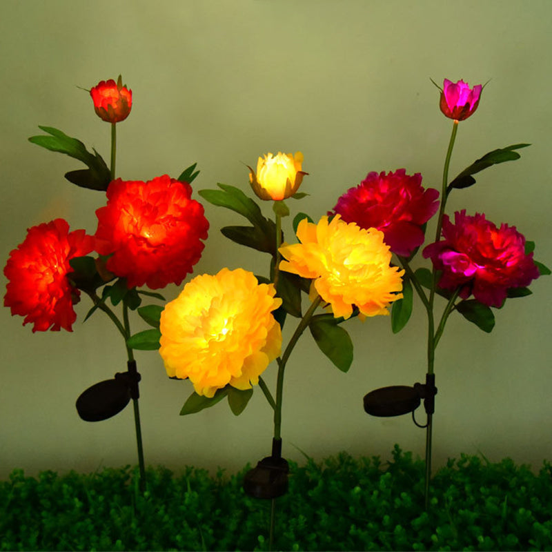 Contemporary Creative Solar Peony Flower LED Waterproof Lawn Landscape Insert Light For Outdoor Patio | Bowlift