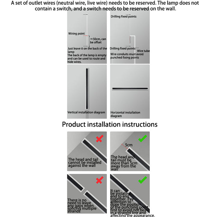 Modern Minimalist Long Rectangular Aluminum Acrylic LED Wall Sconce Lamp For Garden | Bowlift