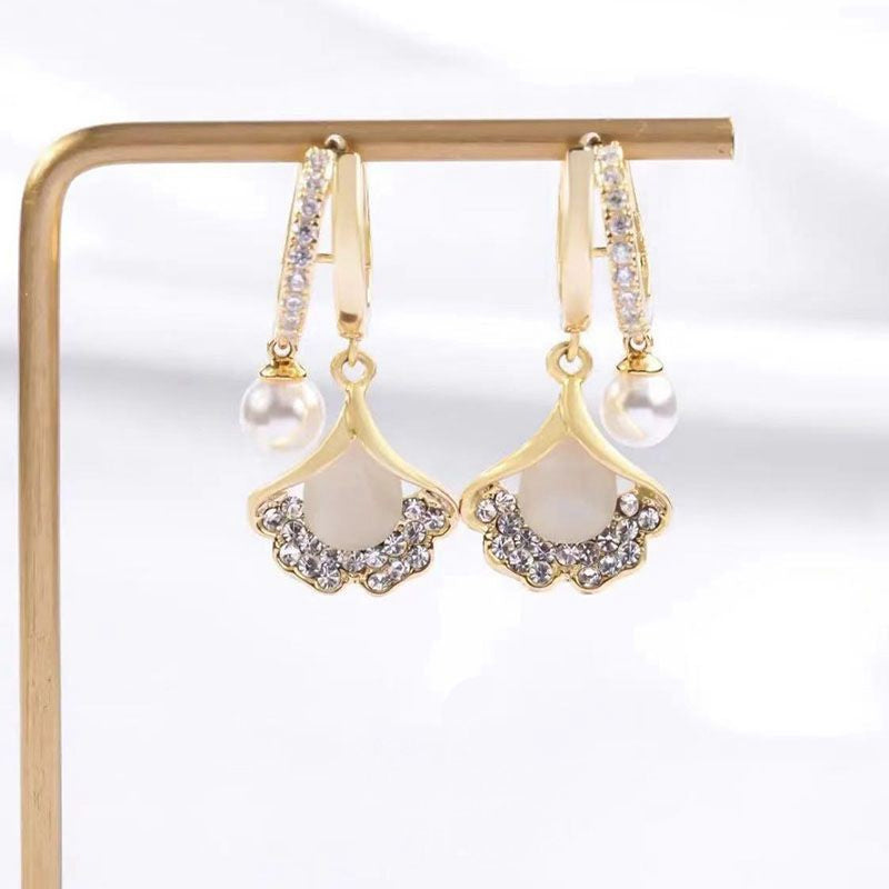 BowLift | Opal Ginkgo Leaf Earrings