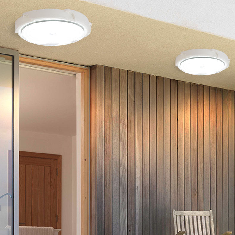 Modern Round Solar LED Remote Control Outdoor Indoor Flush Mount Lighting | Bowlift