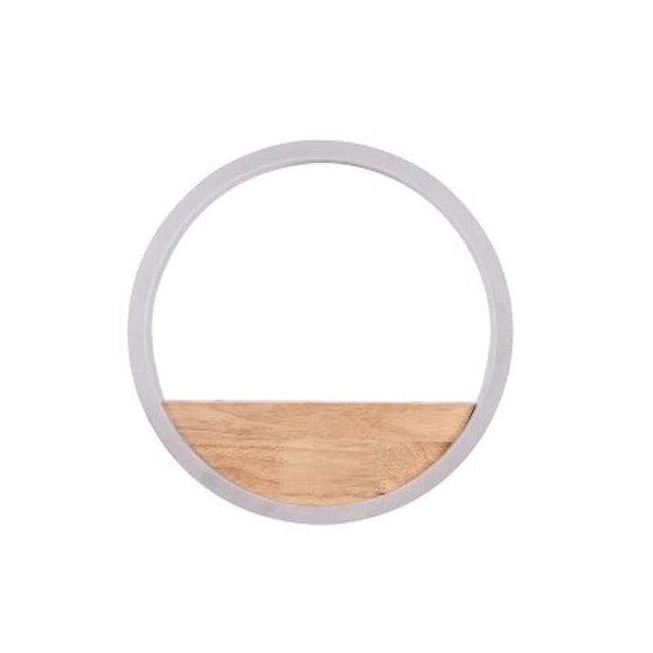BowLift | Lumoshelf LED Wall Light | Solid Wood with Shelf | Round Wall Lamp | Warm & White Light