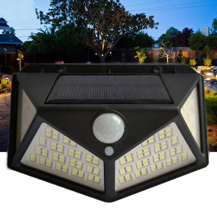 Solar Outdoor 162 LED Outdoor Waterproof Body Sensor Garden Lighting Wall Sconce Lamp | Bowlift