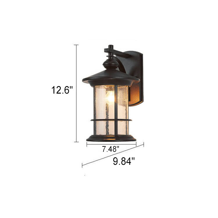 Industrial Vintage Bubble Glass Column 1-Light Outdoor Waterproof Wall Sconce Lamp | Bowlift