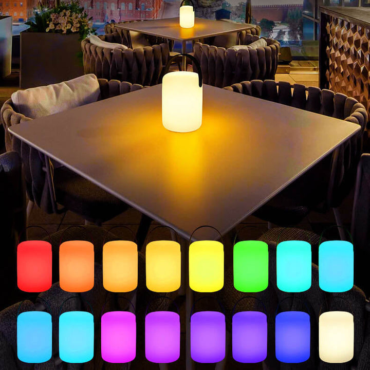 Modern Simplicity Plastic Round Square Hand LED Table Lamp For Outdoor Patio | Bowlift