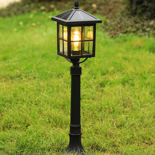 Industrial Solar Waterproof Die-Cast Aluminum Glass 1-Light Outdoor Lawn Landscape Light | Bowlift