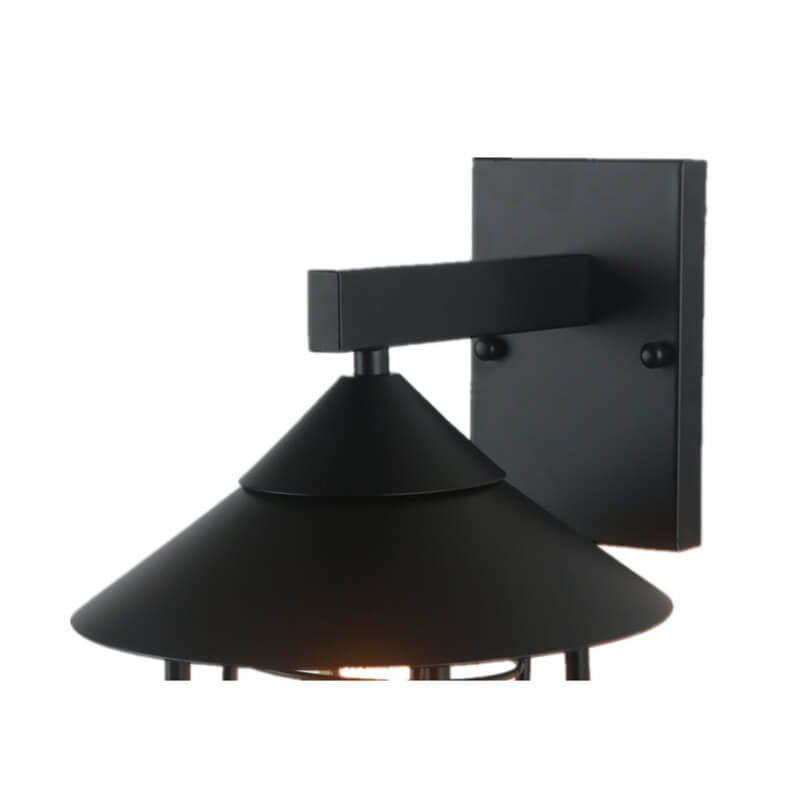 Vintage Industrial Iron Lantern Indoor Outdoor 1-Light Wall Sconce Lamp | Bowlift