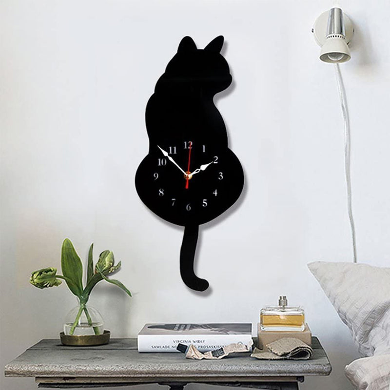 Nordic Cat Wagging Tail Wall Clock | Bowlift
