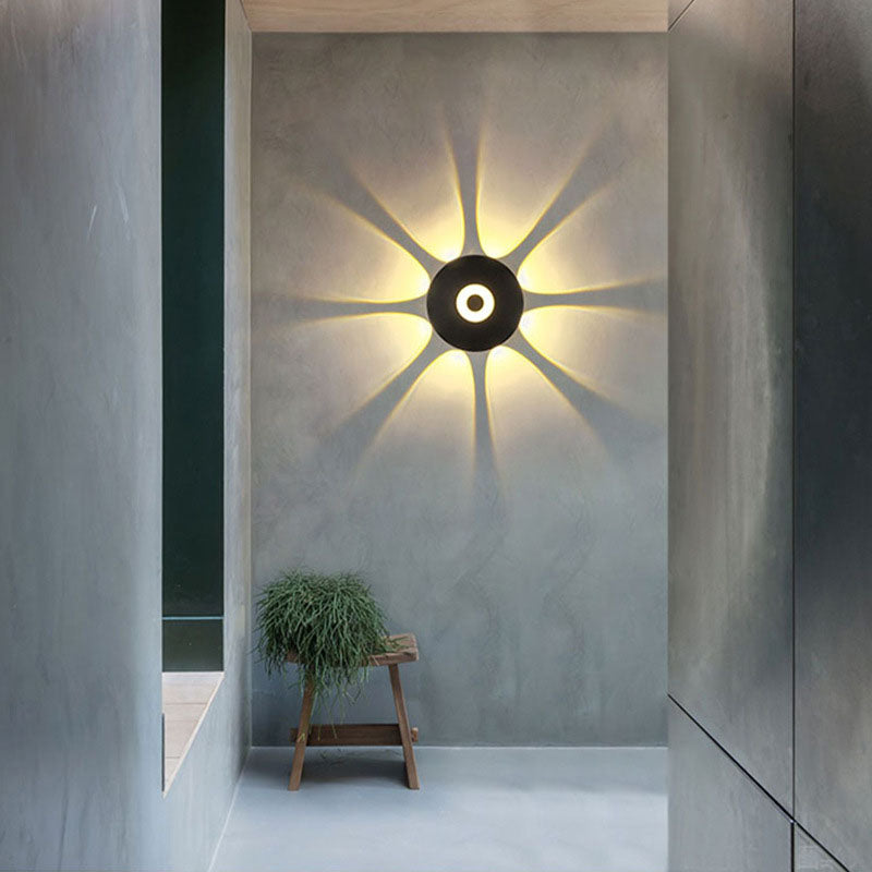 Contemporary Scandinavian Aluminum Round Shade LED Wall Sconce Lamp For Outdoor Patio | Bowlift