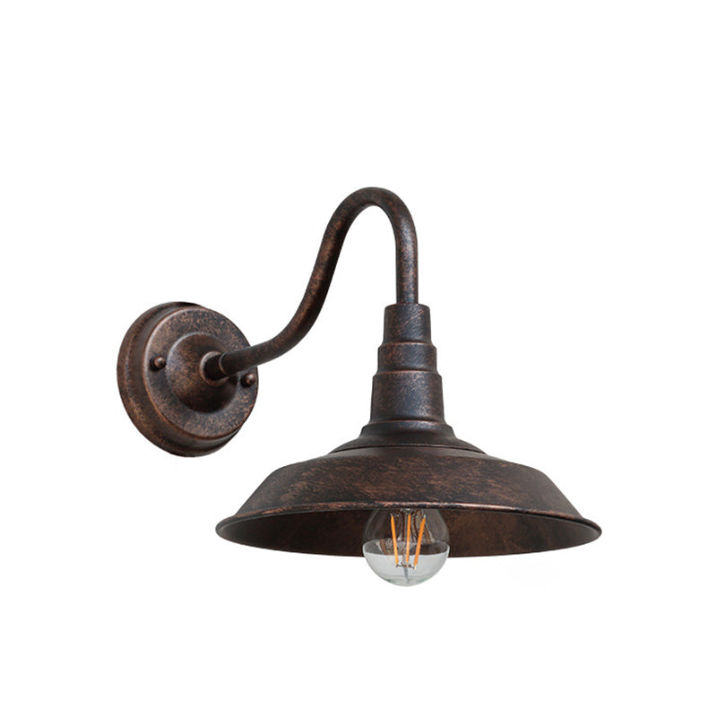 BowLift | Noctura Classic Wall Lamp | Vintage Design | Iron Frame with Round Glass Shade | 1-Light Dining Room Lighting