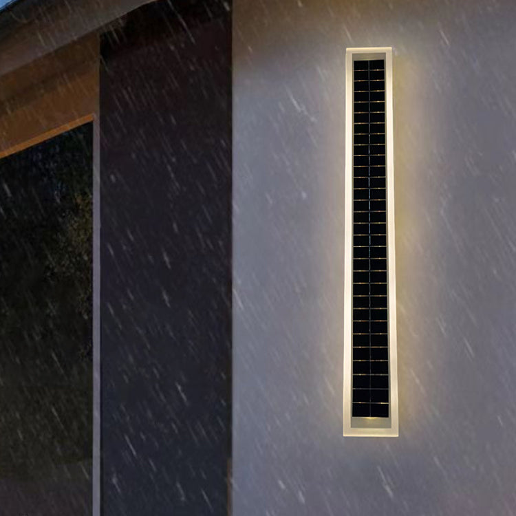 Minimalist Outdoor Solar Rectangular Strip Waterproof Patio LED Wall Sconce Lamp | Bowlift