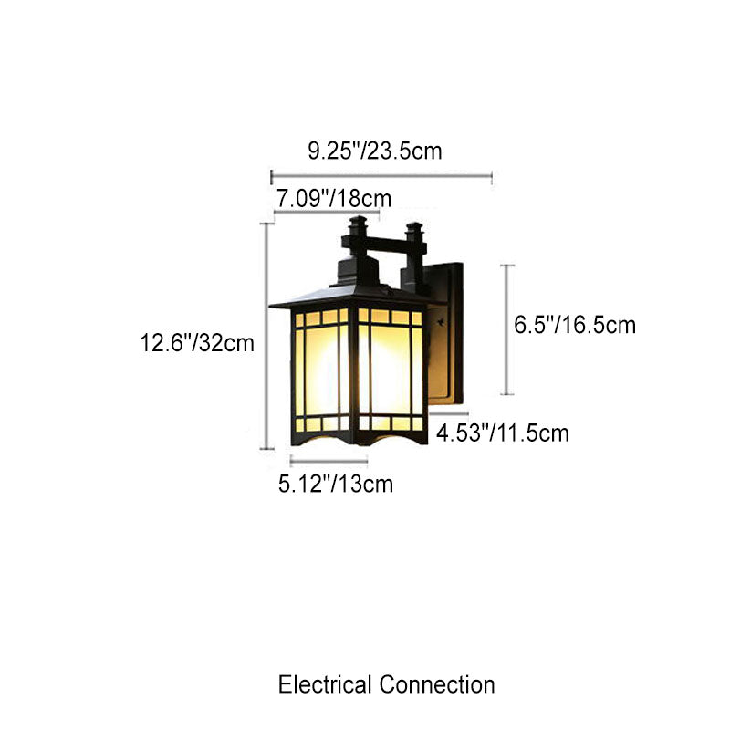 Modern Waterproof Solar Aluminum Chinese Pavilion Shape 1-Light Wall Sconce Lamp | Bowlift