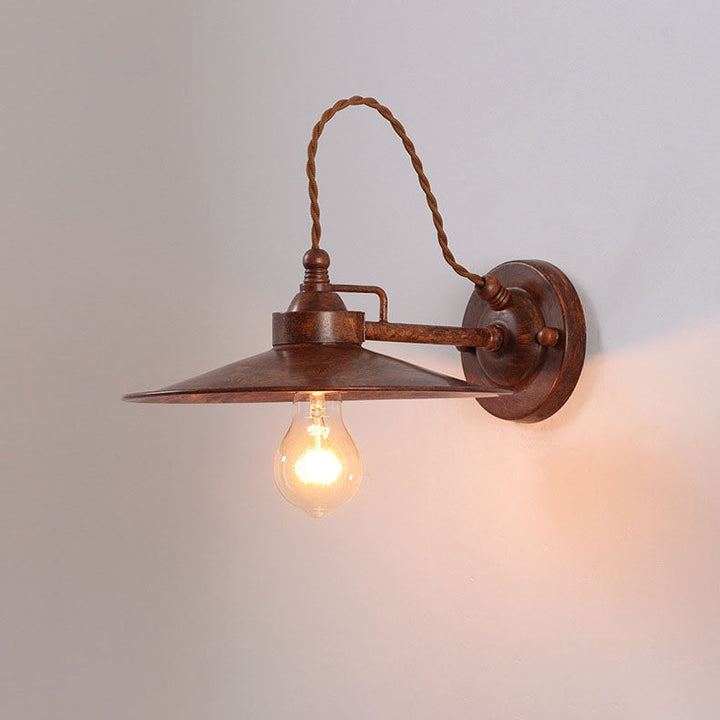 Contemporary Industrial Waterproof Metal Plate Bowl 1-Light Wall Sconce Lamp For Outdoor Patio | Bowlift