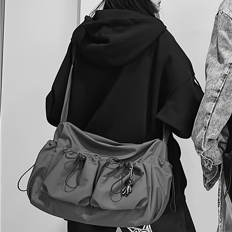 UrbanLiner Nylon Messenger Bag – Black Shoulder Bag with Zipper for Daily Use | Bowlift