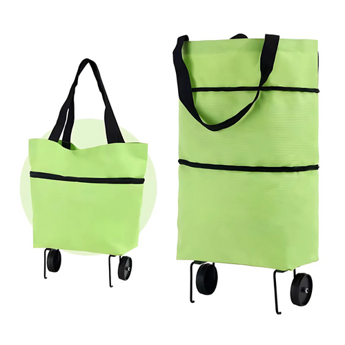 Foldable shopping trolley with expandable wheels | Bowlift