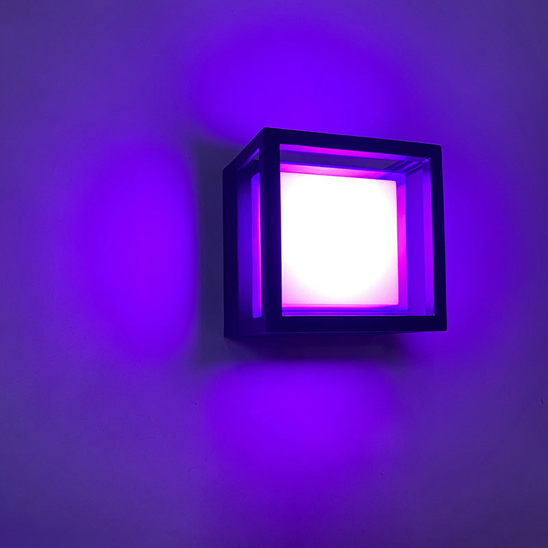 Modern Minimalist Waterproof Square Aluminum Acrylic LED Outdoor Wall Sconce Lamp For Garden | Bowlift