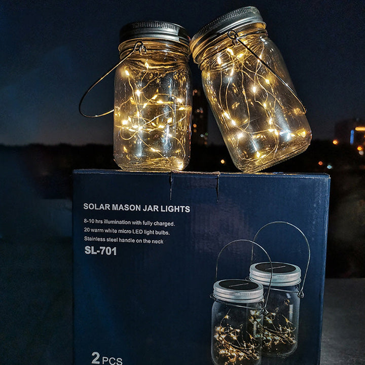 Modern Art Deco Waterproof Solar Glass Stainless Steel Copper Wire Star LED String Lights Outdoor Lighting For Garden | Bowlift