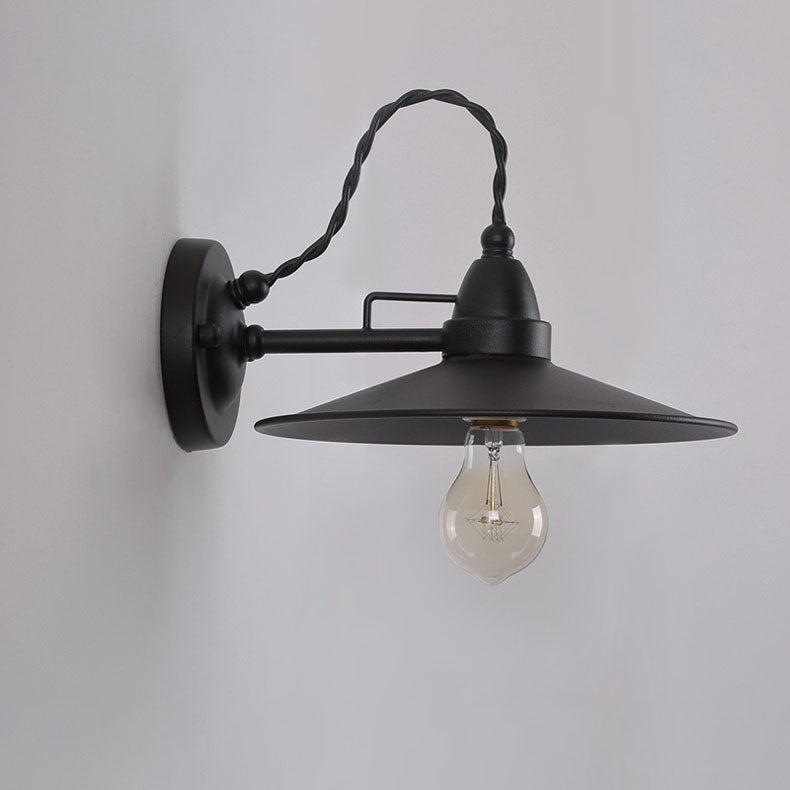 Contemporary Industrial Waterproof Metal Plate Bowl 1-Light Wall Sconce Lamp For Outdoor Patio | Bowlift