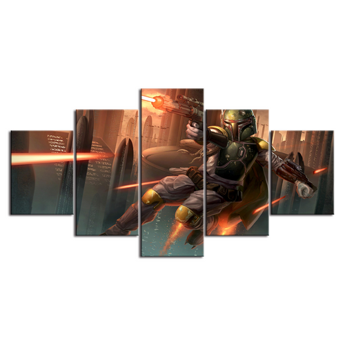 5 Piece Plight Of The Bounty Hunter - Canvas Wall Art Painting | Bowlift