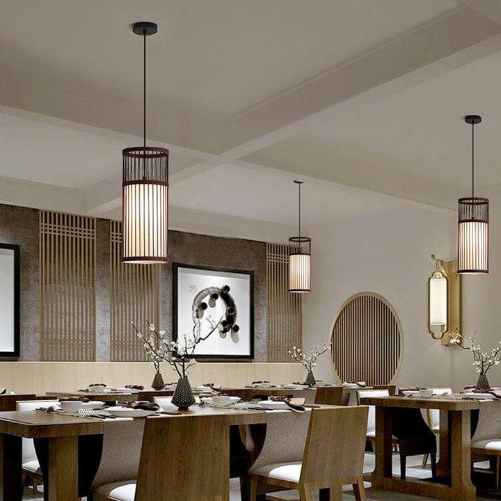 BowLift | Bambora Zen Pendant Light | Handwoven Bamboo Lantern | Japanese Design | Natural Elegance