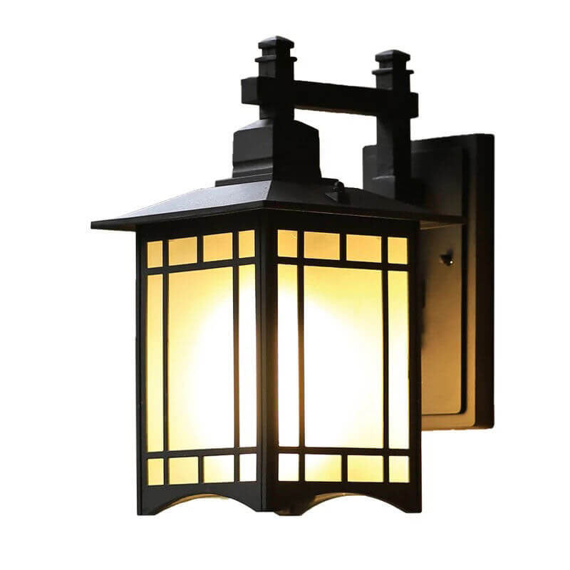 Modern Waterproof Solar Aluminum Chinese Pavilion Shape 1-Light Wall Sconce Lamp | Bowlift