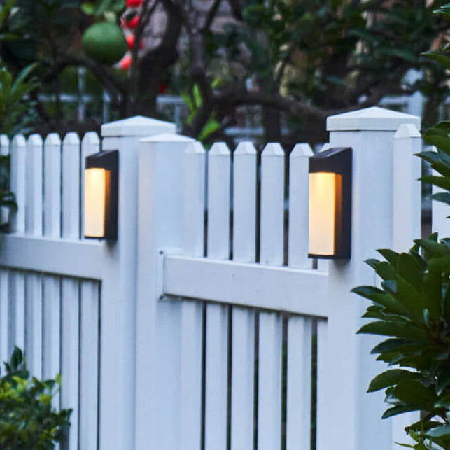 Solar Square Frosted Glass Waterproof Outdoor LED Wall Sconce Lamp | Bowlift