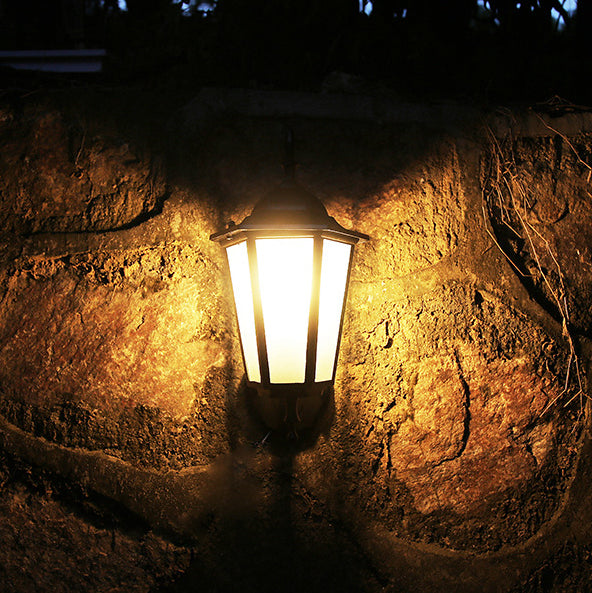 Contemporary Industrial Hexagonal Aluminum Frame Frosted Glass 1-Light Outdoor Wall Sconce Lamp For Garden | Bowlift
