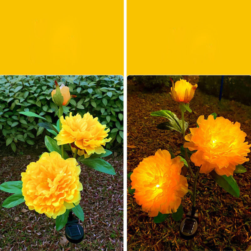 Contemporary Creative Solar Peony Flower LED Waterproof Lawn Landscape Insert Light For Outdoor Patio | Bowlift