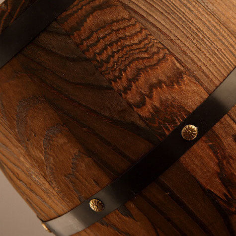 BowLift | BarrelGlow Vintage Pendant Light | Wood Wine Barrel Design | 1-bulb | Rustic Lighting
