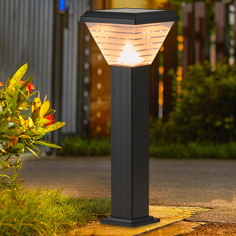 Modern Minimalist Square Cylinder Solar Waterproof ABS PC LED Outdoor Light For Garden | Bowlift