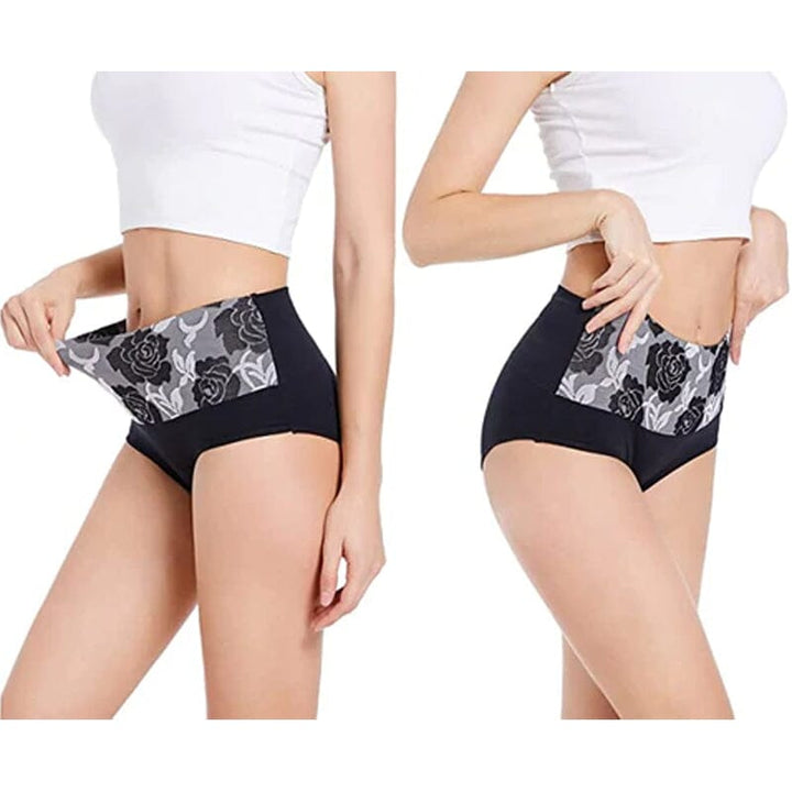 BowLift | High Waist Cotton Print Flower Briefs