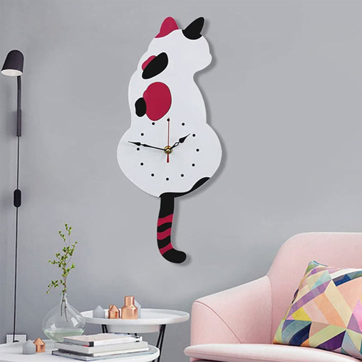 Nordic Cat Wagging Tail Wall Clock | Bowlift