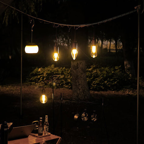 Retro Portable Waterproof Wood Round Cone Battery USB 1-Light Camping Outdoor Light | Bowlift