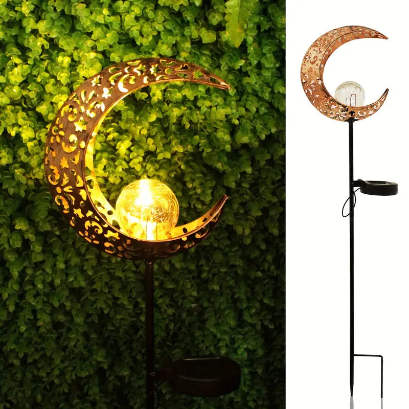BowLift | Solar Garden Light made of Metal – Waterproof LED Design in Moon, Flame, Sun or Star Shape