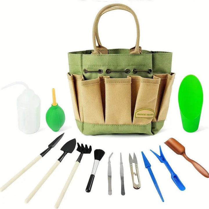 BowLift | Planturo Mini Garden Tool Set | 13-piece | For bonsai, succulents & houseplants | With organizer bag