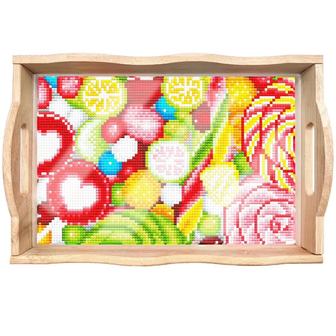 BowLift | DIY Diamond Painting Wooden Tray Food Tray with Handle Living Room Decoration Mandala Wooden Tray Kit