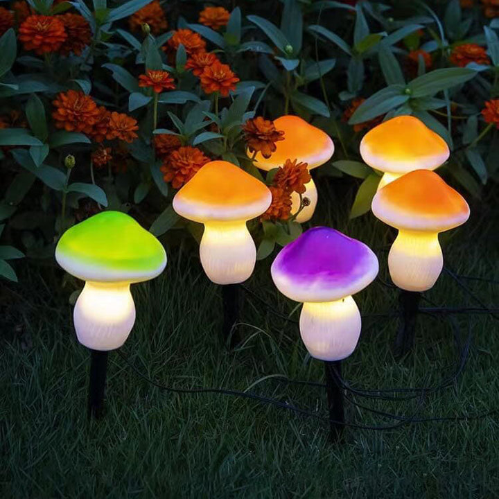 Solar Outdoor Resin Mushroom LED Garden Ground Insert Decorative Landscape Light | Bowlift