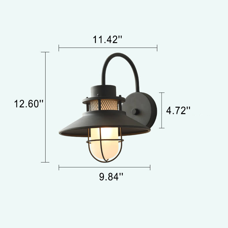Outdoor Waterproof Iron Body 1-Light Outdoor Wall Sconce Lamp | Bowlift