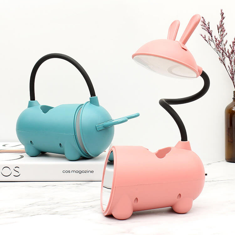 BowLift | LED Desk Lamp Rabbit | USB & Touch | With Pen Holder | Pink, Green, Blue